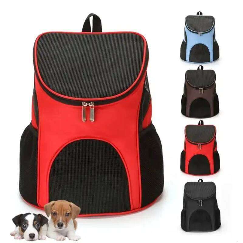 Portable Foldable Pet Mesh Backpack Breathable Dog Cat Large Capacity Outdoor Travel Carrier Double Shoulder Bag 26H0130