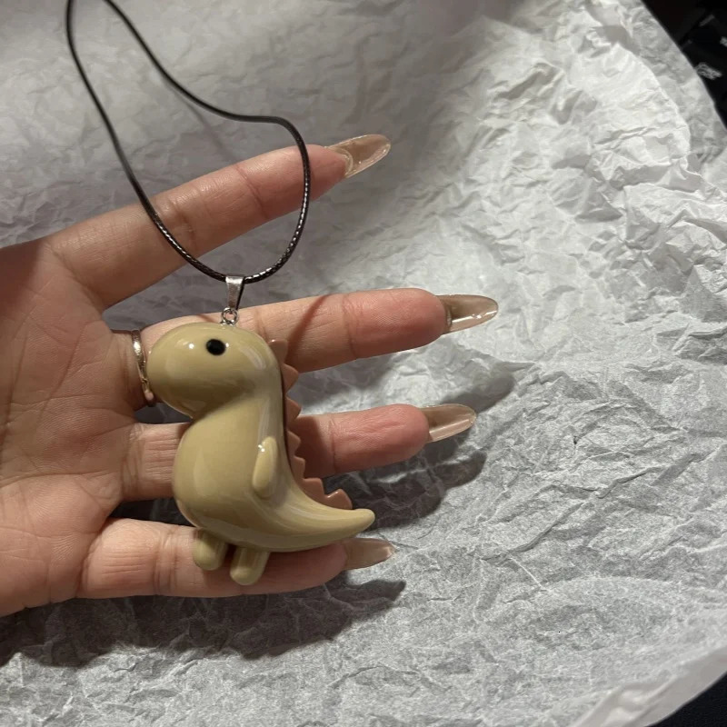 Sweet Cute Elephant Dinosaur Pendant Necklace for Women Men Fashion Rope Chain Necklace Vintage Y2K Jewelry Accessories 260120