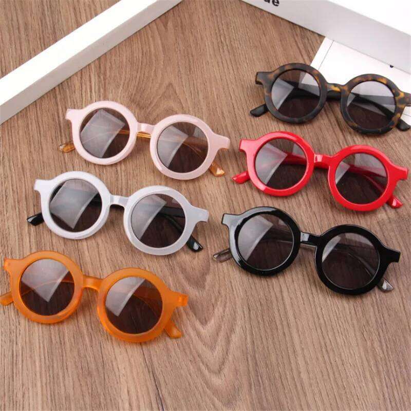 Retro Round Frame Kids Sunglasses Baby Boys Girls British Style Sun Shade Glasses Eye Protection Glass Uv400 Protective Eyewear H260130