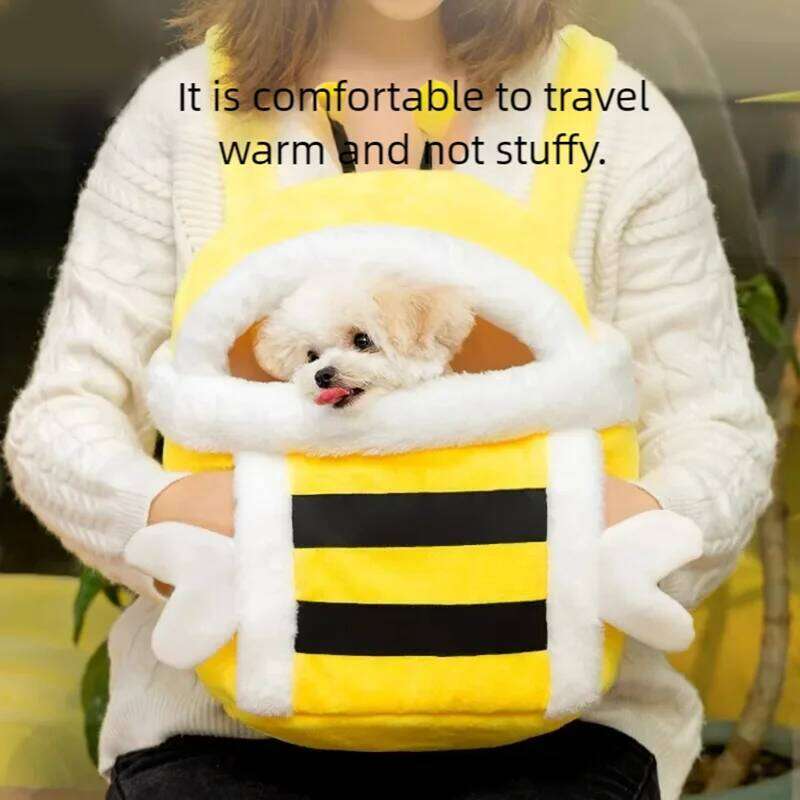 winter, cute little bees, carrying warm and thick cat pet outdoor bags, backpack supplies 26H0130