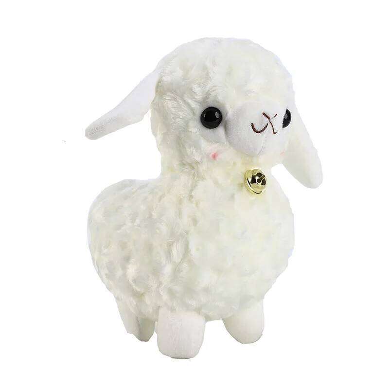1pcs 23cm Standing Stuffed Toy Animals Dolls Fashion Cartoon Plush Animal Toys Bells Sheep Y260128