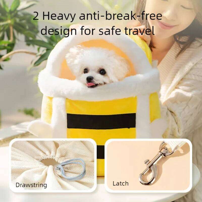 winter, cute little bees, carrying warm and thick cat pet outdoor bags, backpack supplies 26H0130