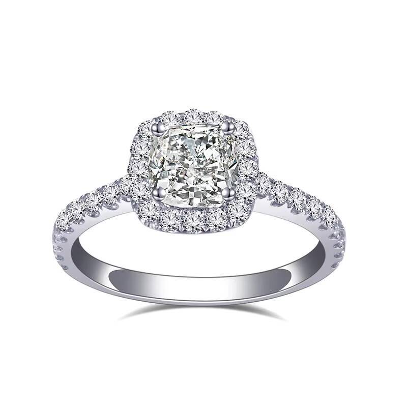 MSR-930 IGI 18K Gold 107CT Cushion Cut Lab Diamond Rings Wedding Diamond Engagement Ring