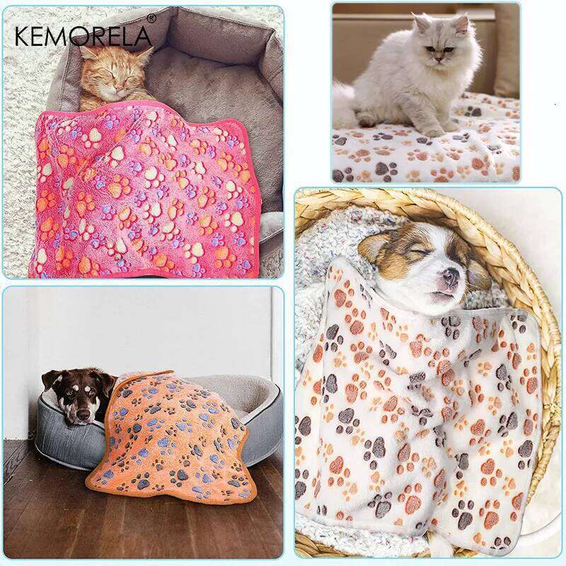 EFF Dog Bed Soft Fluffy Cute Paws/Elephant Pattern Pet Travel Mat Warm Comfortable Blanket for Cat Dogs 26W01130