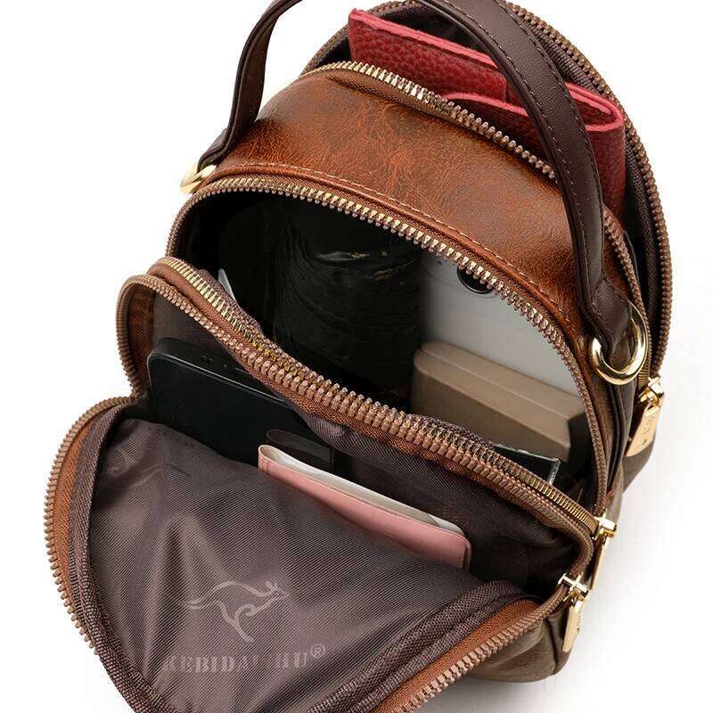 Designer Many Pockets Women PU Leather Handbag Purse Luxury Casual Shoulder Crossbody Sac High Quality Ladies Messenger Bag KABAHEBINGJUE