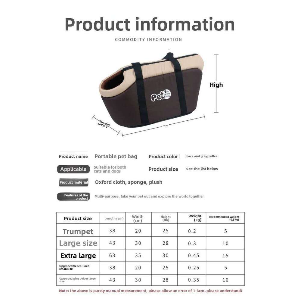 New portable dog cat bag, single shoulder manufacturer handbag, foldable pet bag for outdoor use 26H0130