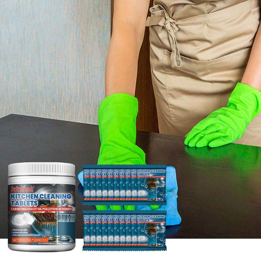 Jakehoe Effervescent Tablets for Cleaning Kitchen Stovetops, Sinks, Range Hoods, Stubborn Stains and Dirt S260130