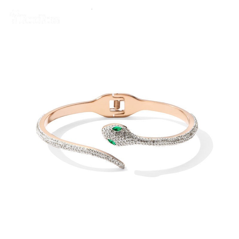 Bracelet And Fashion Same Style Personality Snake-Shaped Titanium Steel For Women New White Snake Open Bracelet Jewelry Cool