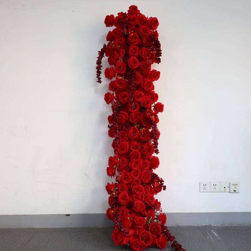 50CM/2M White Large Flower Row Artificial Table Centerpiece for Event Wedding Road Lead Floral Arrangement Bouquet Decor W260130