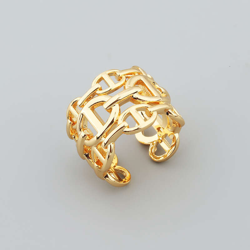Hollow-woven ring Simple H-shaped ring A universal love token for both men and women