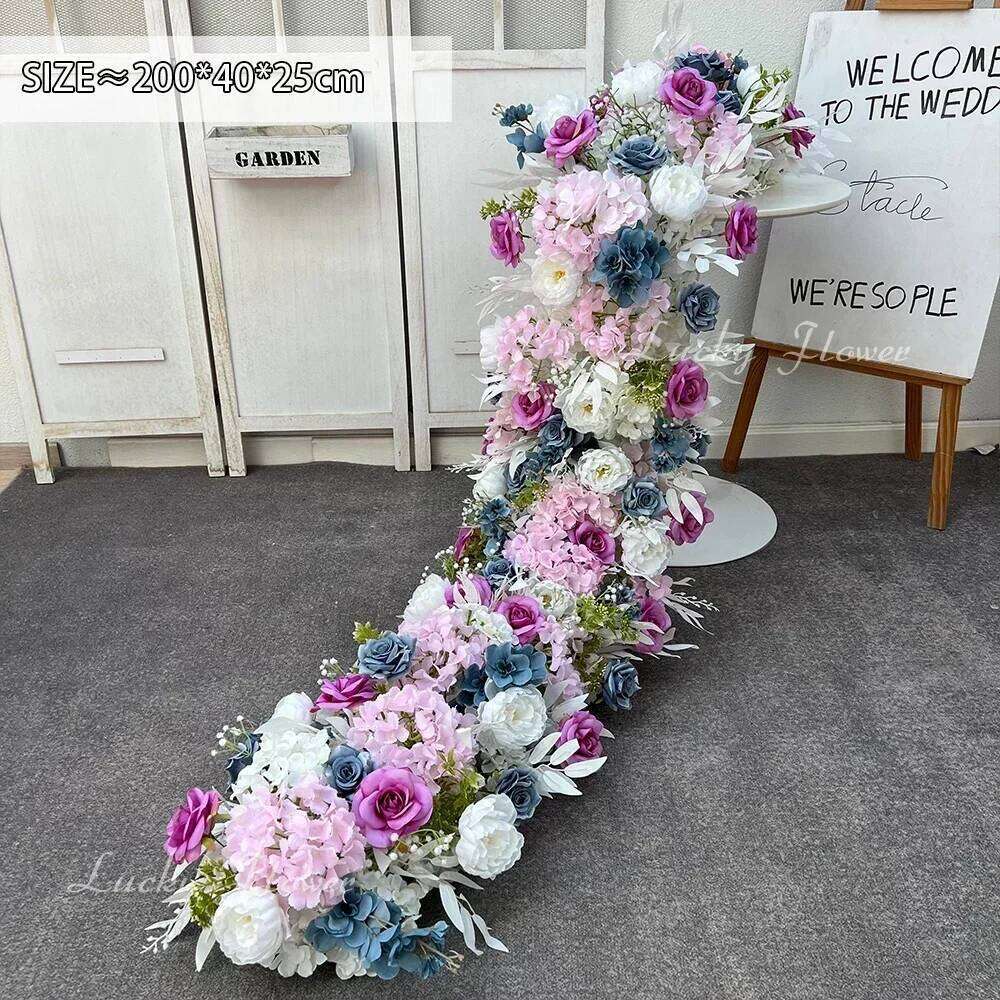 2m Luxury Artificial Flowers Runners Wedding Background Table Centerpiece Row Wall Arch Flower Arrangement Decoration W260130