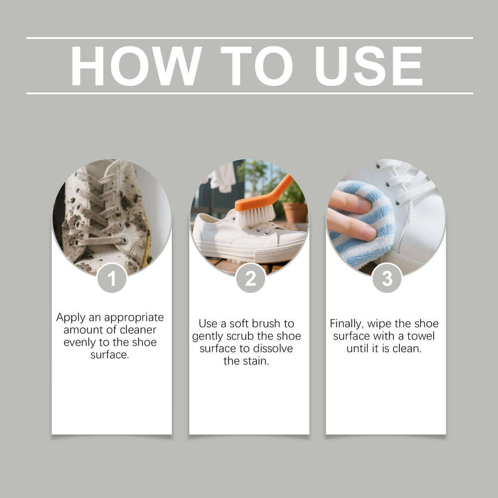 Jakehoe Shoe Foam Gentle Cleaning for White Shoes Removes Yellowing and Stains Portable Cleaner S260130