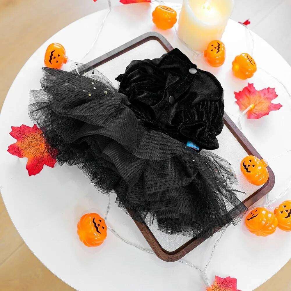 Puppy Costumes Two Legged Dress Soft Black Lace Skirt Comfortable Dog Pullover Halloween H260130