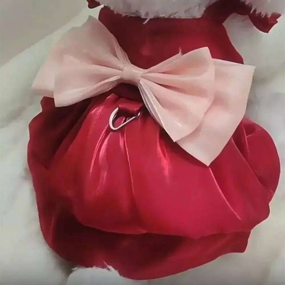 New Cute Big Bow Summer Clothes Thin Soft Dog Skirt Supplies Elastic Pet Princess Dress H260130