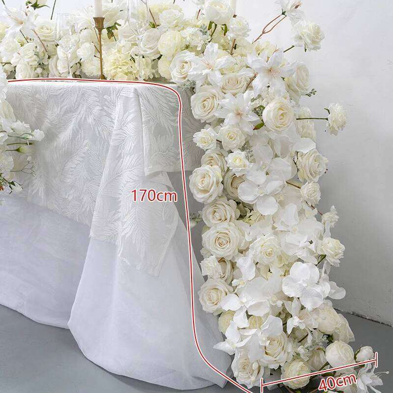 Luxury Wedding White Rose Orchid Row Runner Arrangement Banquet Event Decor Table Flower Ball Party Props show Floral W260130