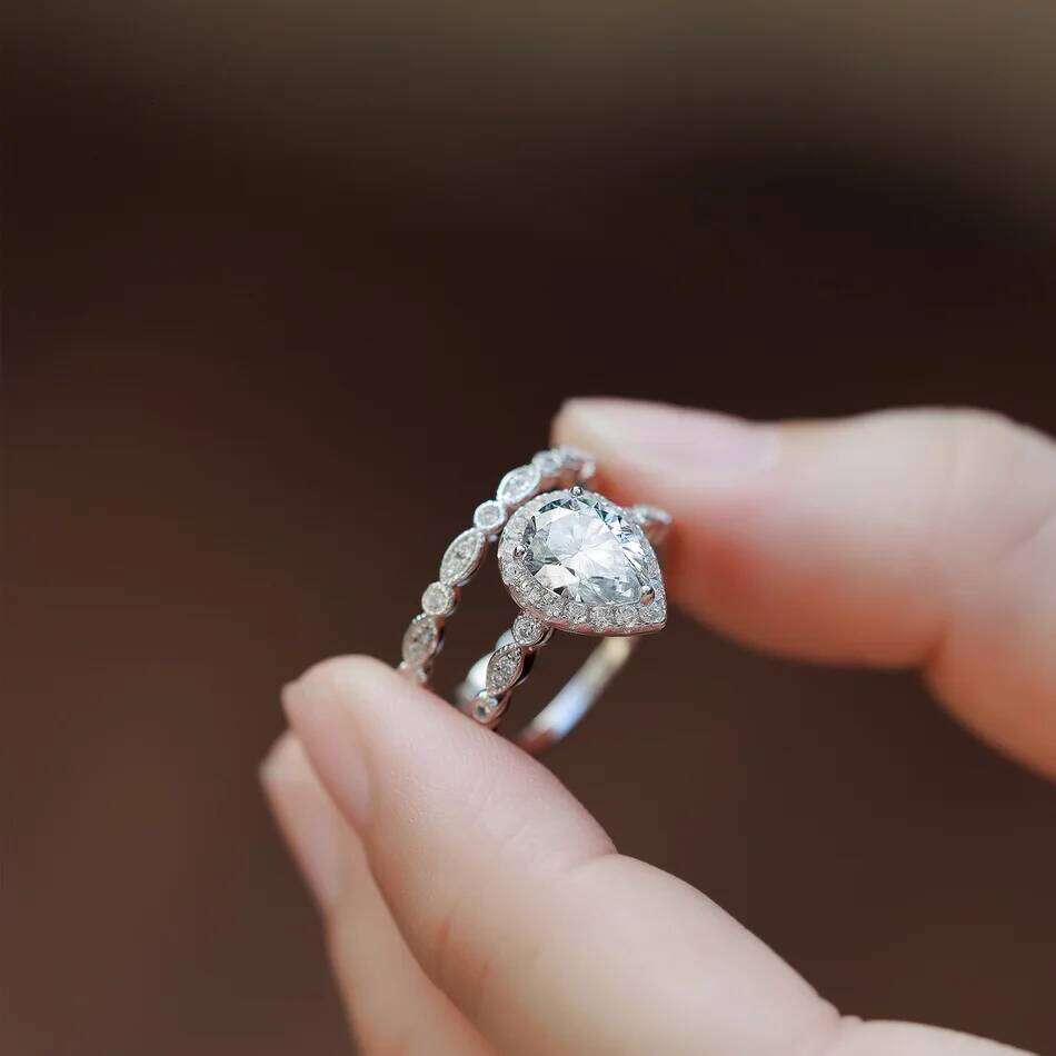 ALLNOEL 925 Sterling Silver VVS1 D Color Moissanite Bridal Ring Set for Woman Wedding Valentine's Day Gift Wholesale Certified XJ260130