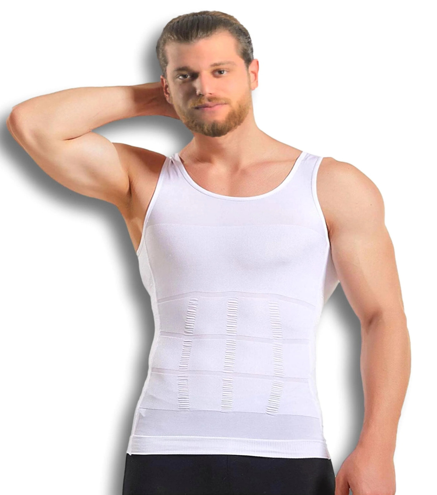 Men Compression Body Shaper Vest Seamless Slimming Tank Top Waist Trainer Belly Control Undershirt Shapewear Weight Loss Shirt 260130