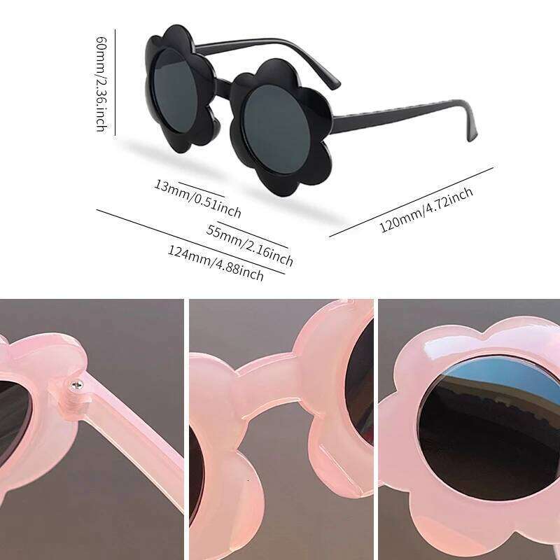 2023 New Children Lovely Round Square Flowers UV400 Girls Boys Fashion Protection Sunglasses Kids Sun Glasses H260130