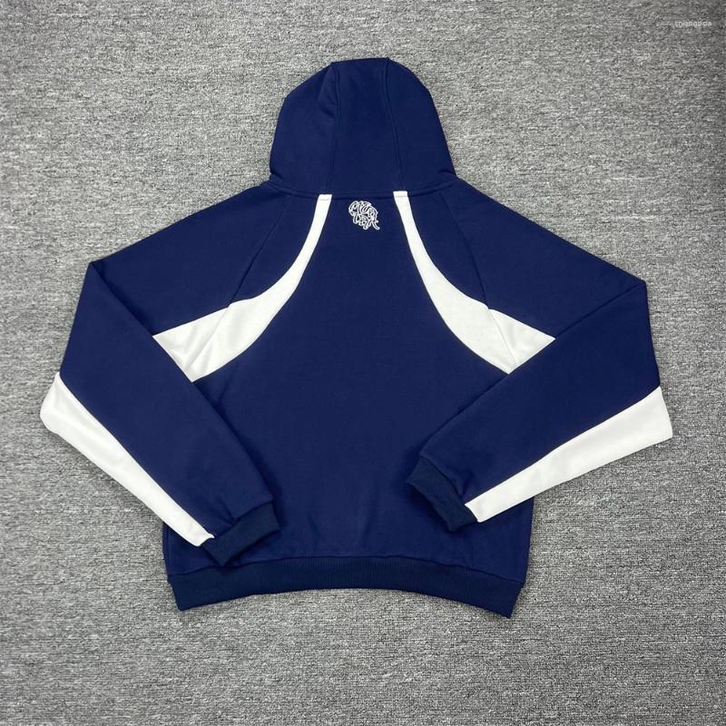 Men's Hoodies Navy Blue Set Embroidered Patchwork Pullover Men Women Quality Hoodie