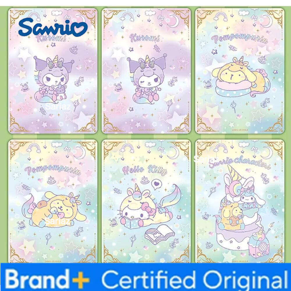 Sanrio Wholesale Japanese Cartoon for Children Very Popular Shining Cute Celebrity Family Limited Game Collection Card Kids Gifts H260130