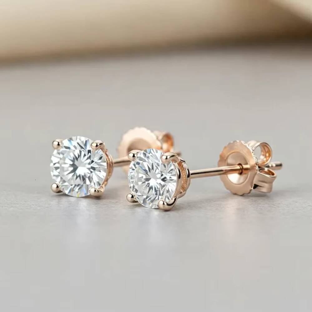 Lab Grown Diamond 1ct Stud Earrings Classic Stud Earrings Affordable Everyday Earrings Elegant 18K Gold Stud Earrings
