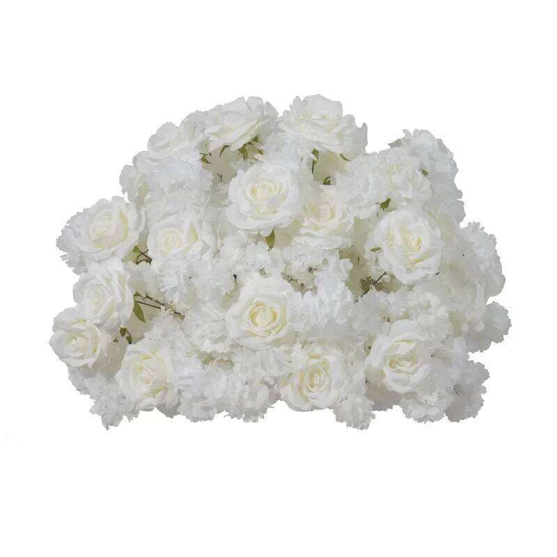 Luxury Artificial White Rose hydrangea Ball Wedding Table Centerpieces Flower Decor Floral Arrangement Event Props Y260130
