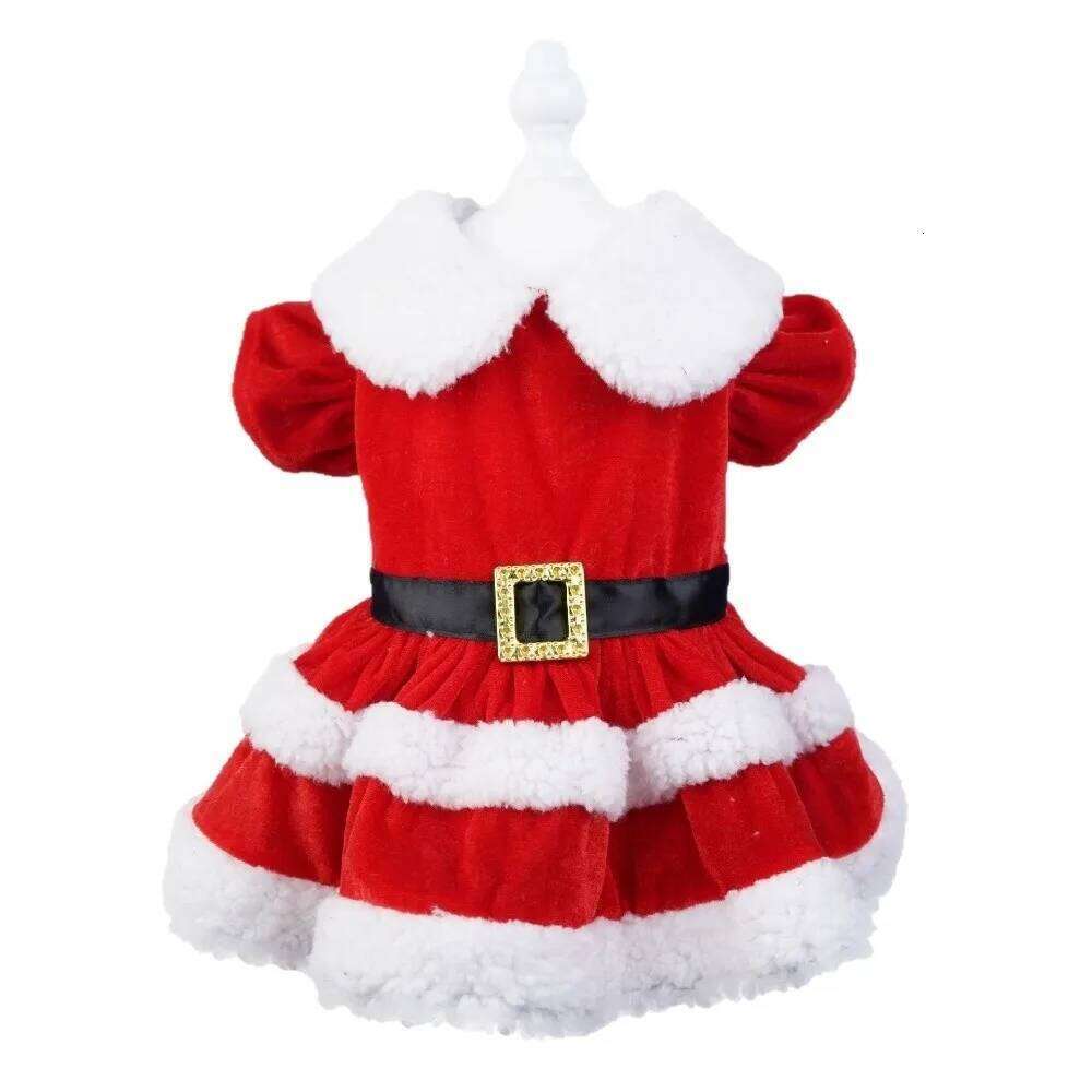 Fancy Dress Red Cute Pet Clothes Cat Christmas Outfit New Year H260129