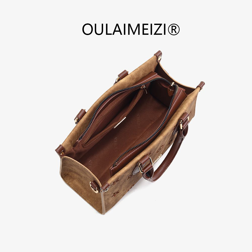2026 OULAIMEIZI Light luxury women's embroidered handbag high-value for autumn and winter crossbody or shoulder carry super nice small square bag