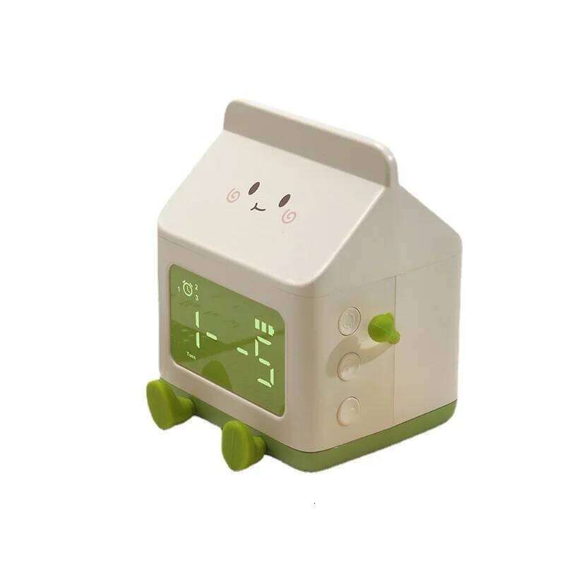 New Mini Creative Milk Box Digital Alarm Date Display Countdown Cute Electronic Bedroom Table Clock Home Decor W260130