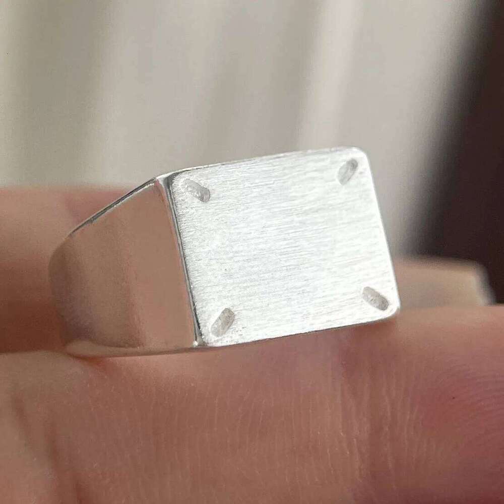 925 Sterling Silver Rings for Women Couple Minimalist Handmade Simple Square Shinning Ring Fine Jewelry Gift Prevent Allergy XJ260130