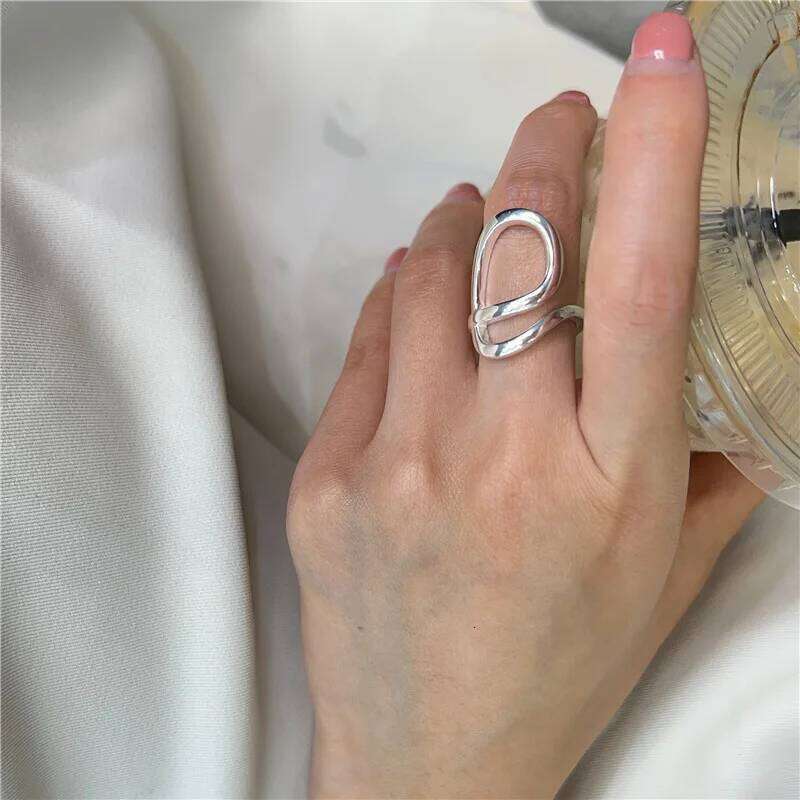 New in 925 Sterling Silver Irregular Line Adjustable Women's Rings Wedding Engagement Luxury Designer Jewelry Wholesale XJ260130