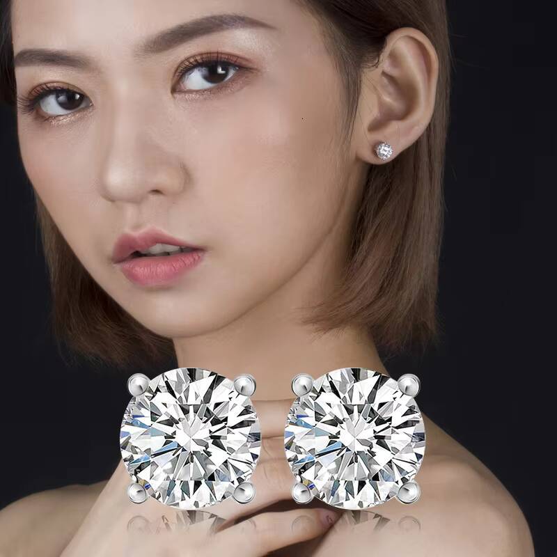 IGI Certificate CVD HPHT 05ct 1ct 15ct D VS1 Lab Created Diamond 14K 18K Gold Earrings Lab Grown Diamond Stud Earrings