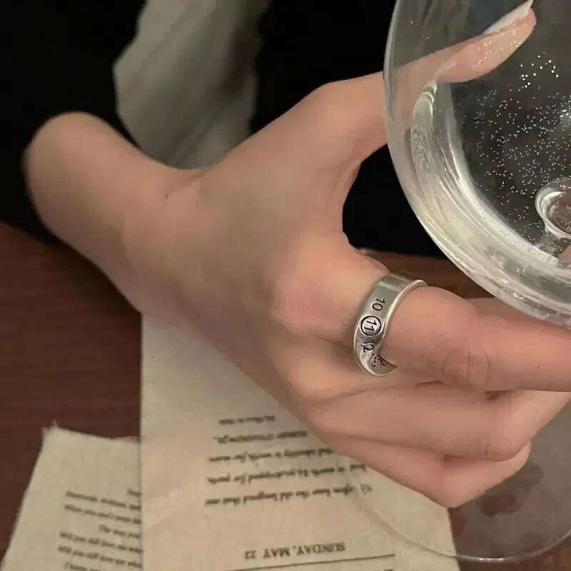 Fashionable Irregular Twist Lucky Number Ring Women's Personalized Party Jewelry XJ260130