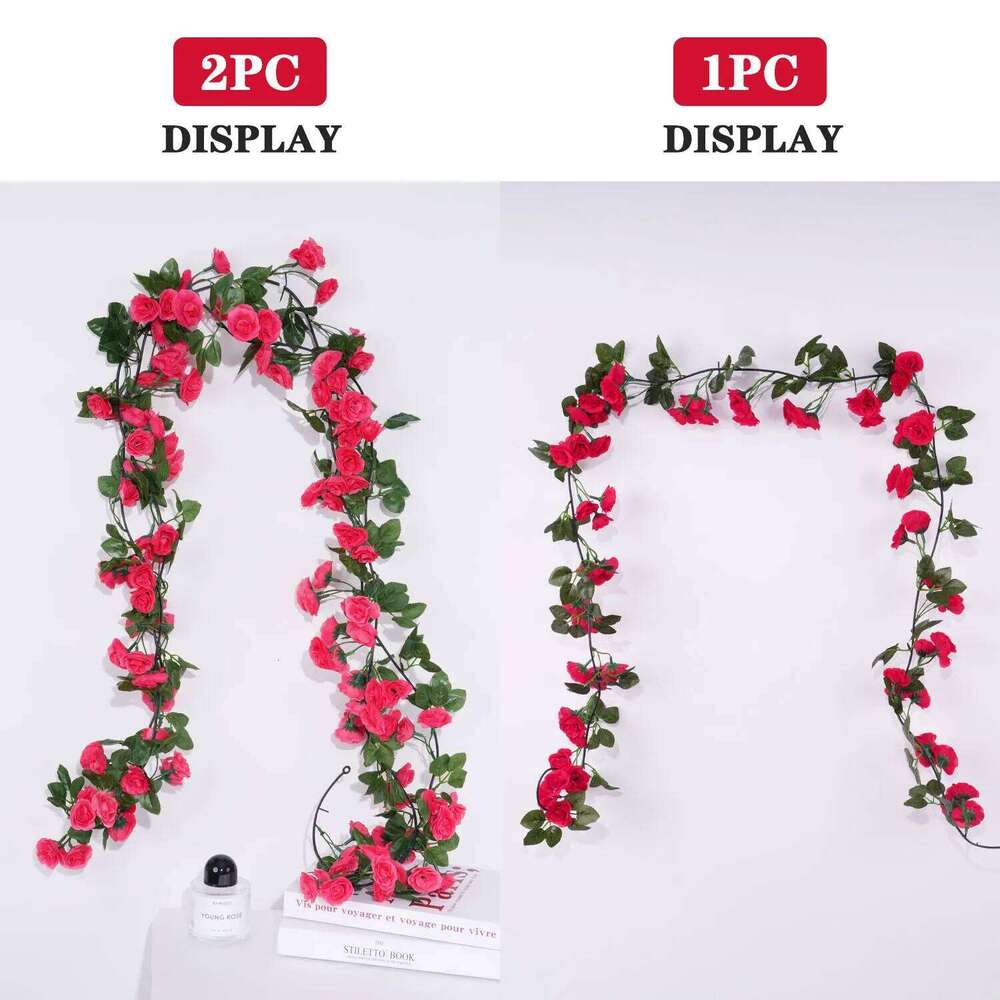 Artificial Flowers Vine 45/69pcs Head Rose Fake Flower Home Room Decor DIY Wedding Decoration Wall 1pc Hanging Garland Plants Y260130