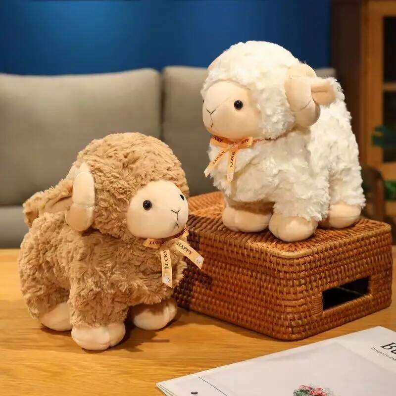 The latest simulation curly wool sheep Kawaii stuffed plush toy cartoon anime cute holiday gift fun children's doll Y260128