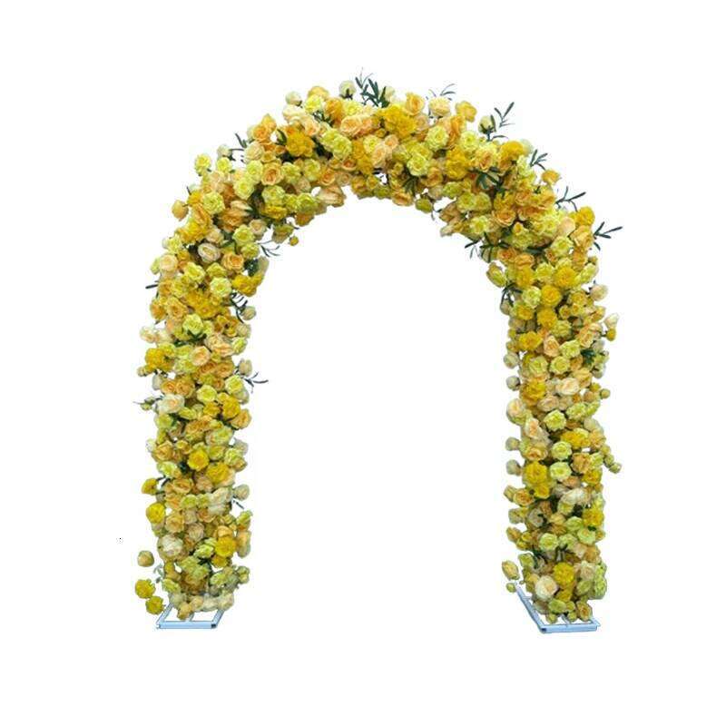 Red Rose Outdoor Wedding Backdrop U-shaped Arch Frame Decor Floral Arrangement Floor Flower Row Event Party Stage Props Display W260130