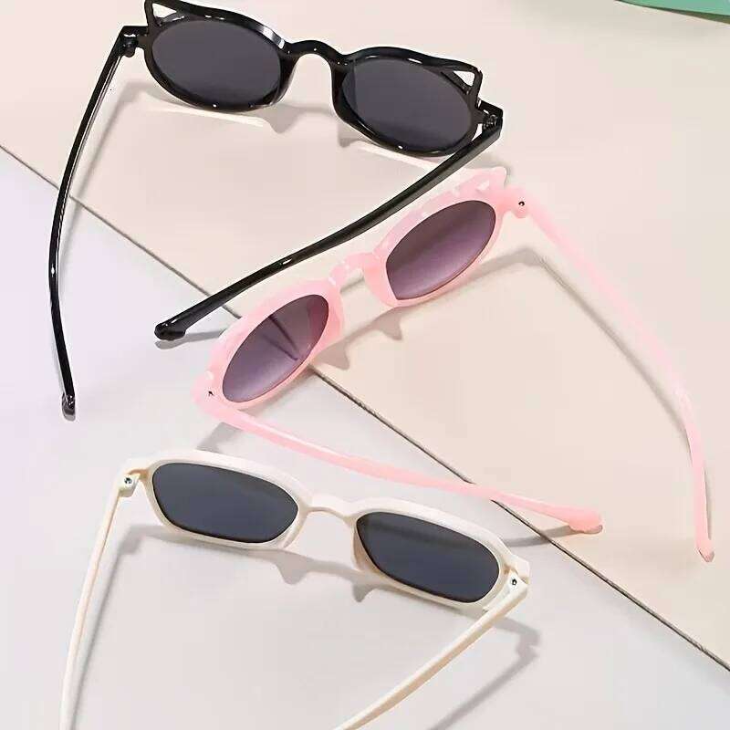 Cute Kitten Ear Cartoon Outdoor Sun Protection Children Sunglasses Classic Kids Eyewear Girls Boys Sunshade H260130