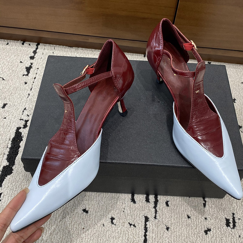 Women Stiletto Heels 5.5cm Dress Shoes Pumps Buckle Strap Sandals For Party Classic Pointed Toes Outdoor Leisure Shoes With Dust Bags Casual Shoes