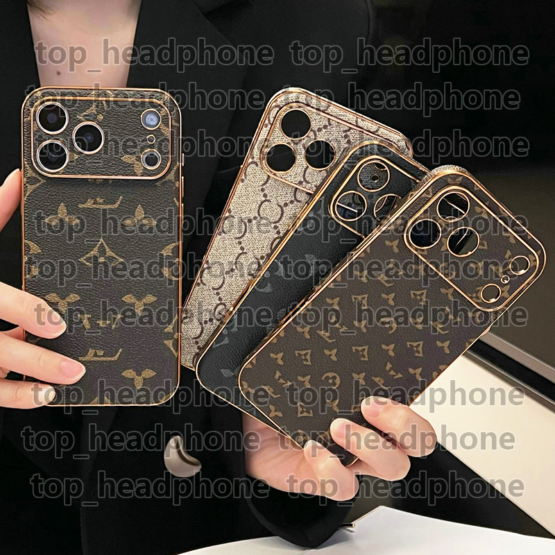 Designer iPhone Case 17 Pro Max Phone Case Golden Badge Full Coverage Luxury Wallet Card Holder for Apple iPhone 16 Pro Max 15 Plus 14 13 12 11 ProMax Leather Mobile Cove