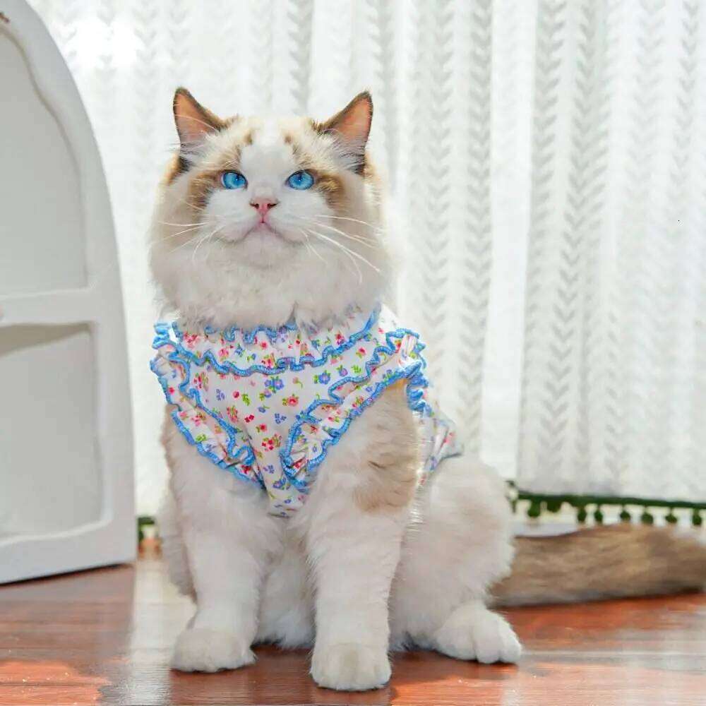 Fashion Cute Puppy Floral Vest Soft Breathable Cat Cake Skirt Thin Design Pet Summer Clothes For Dogs and Cats H260130