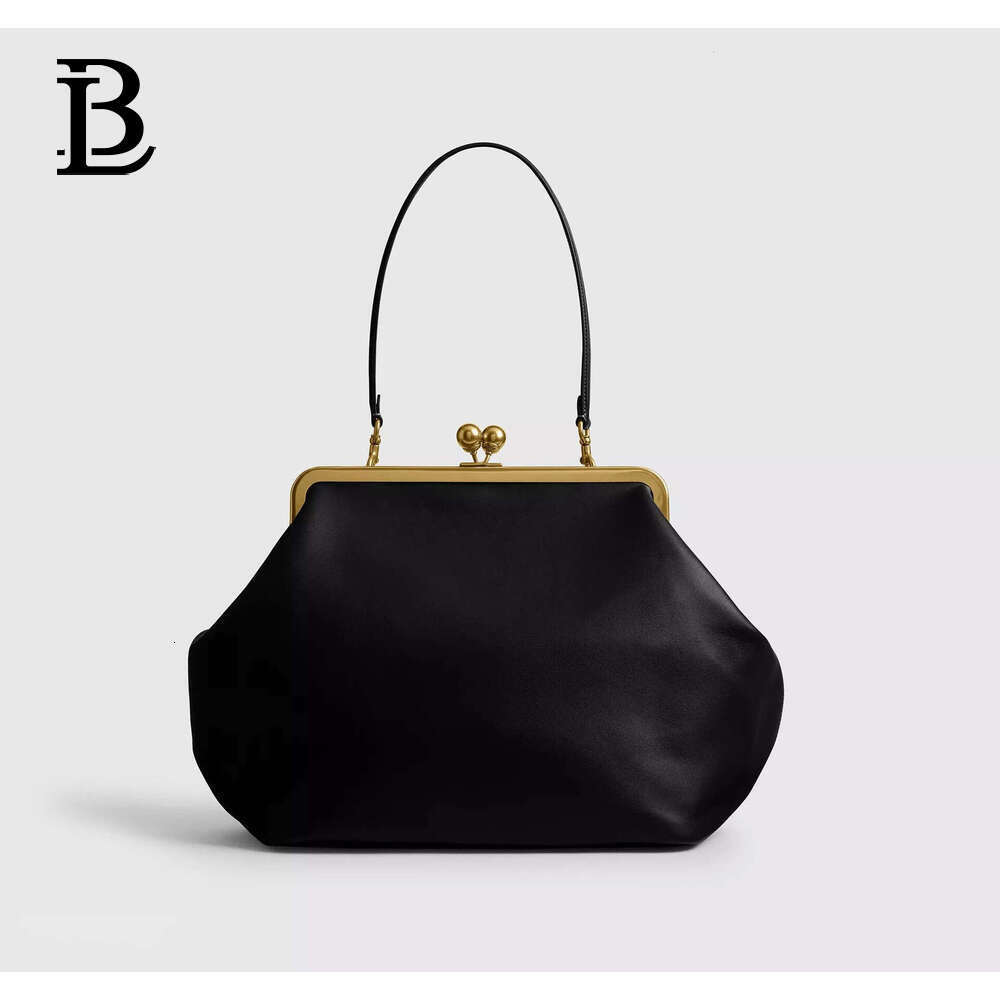 Angel Fashion Large Kiss Lock Clip 2026 Spring Summer New Pink Clutch Same Style Shoulder Bag For Women bagLab