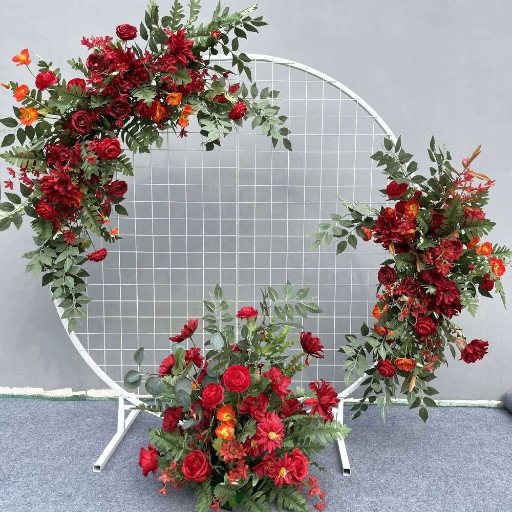 Wedding Props Artificial Crescent Row Arrangement Table Flower Ball Finished T stage Road Lead Decor FloralWedding Arch Y260130