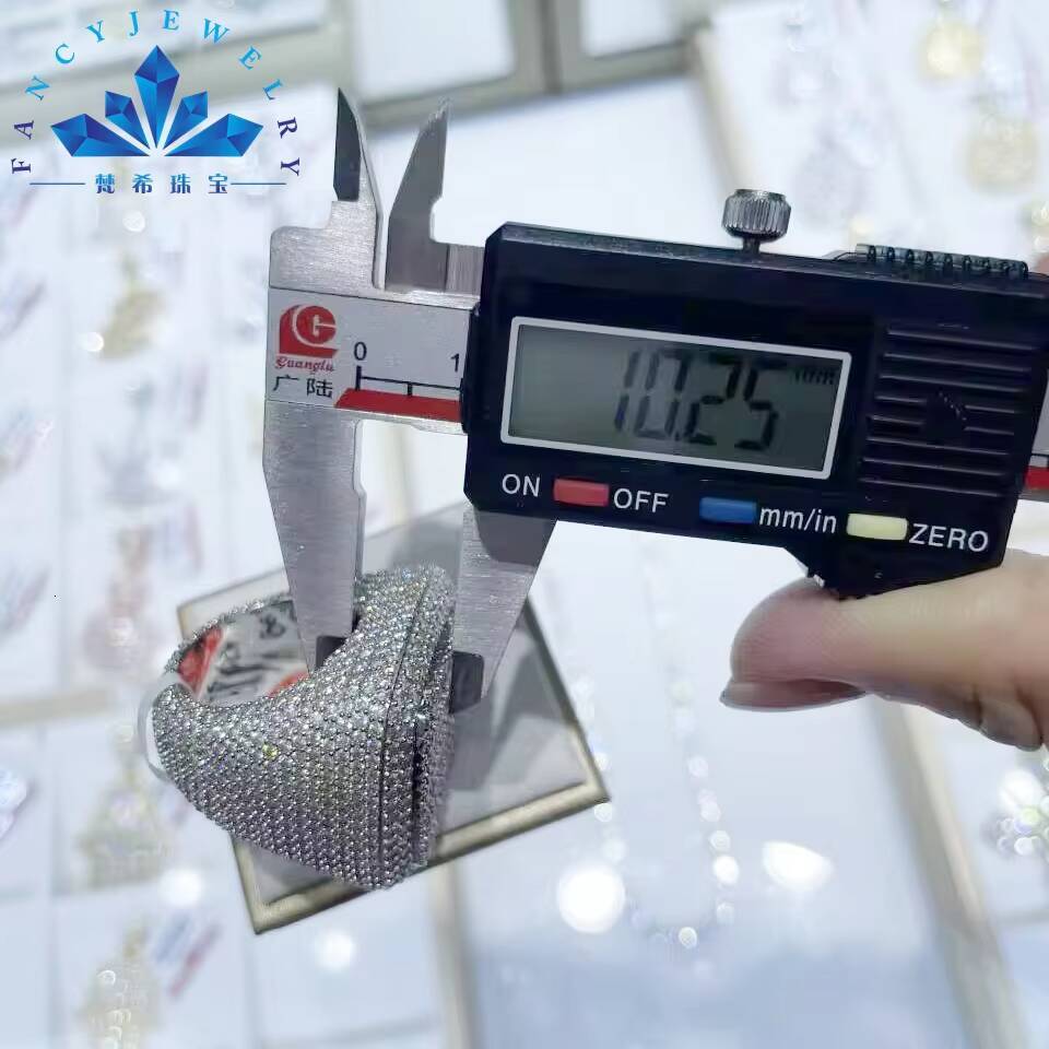 Fancy Cheap Jewelry Big Width Micro Paved Mosan Ring Hip Hop Rock Punk Full Iced Out Moissanite Finger Rings Men Women