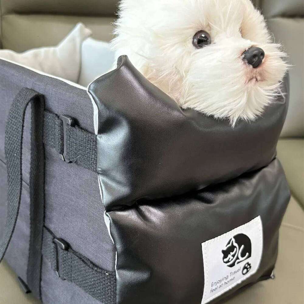 Car Safety Pet Seat Leather, For medium/Small Dogs Travel Central Control Cat DogBed Transport Dog Carrier Protector DogBags 26H0130