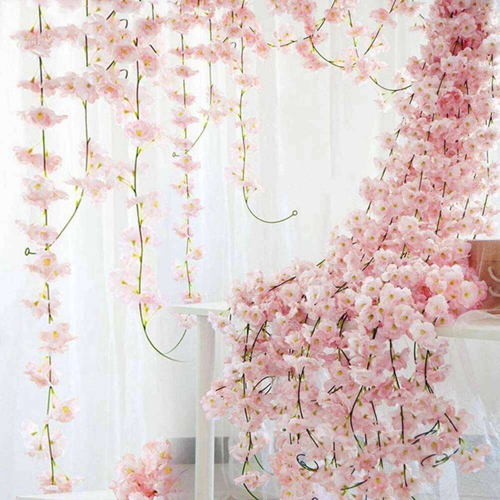 1pcs Simulated cherry blossoms, Valentine's Day, bride's wedding, spring hanging home, living room, outdoor garden decoration W260130
