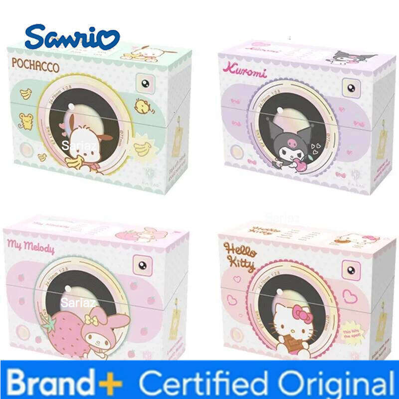 Sanrio Genuine Kuromi Hello Kitty Shining Cards Cartoon My Melody Cinnamoroll Collectible Game Trading Card Kids Toys Gifts H260130