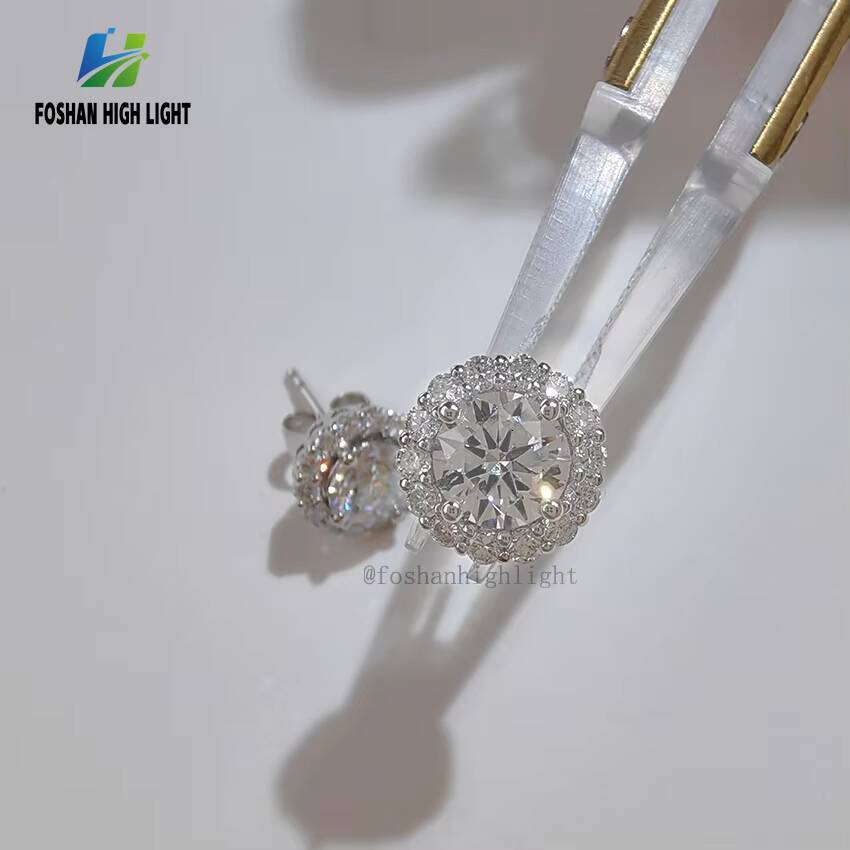 IGI Certified Lab Grown Diamond Halo Earrings Women Man Hot Selling Vs Lab Created Diamond Flower Earring Fine Jewelry