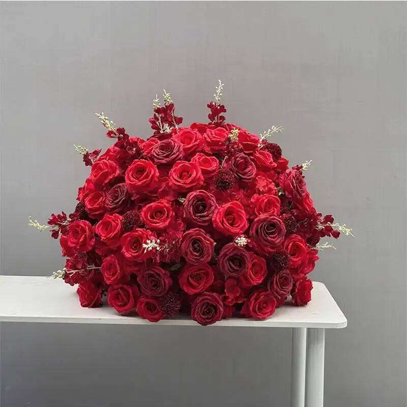 Red/white Rose Greenery Table Runners Wedding Arch Decor Artificial Flower Row Arrangement Party Event Backdrop Layout Y260130