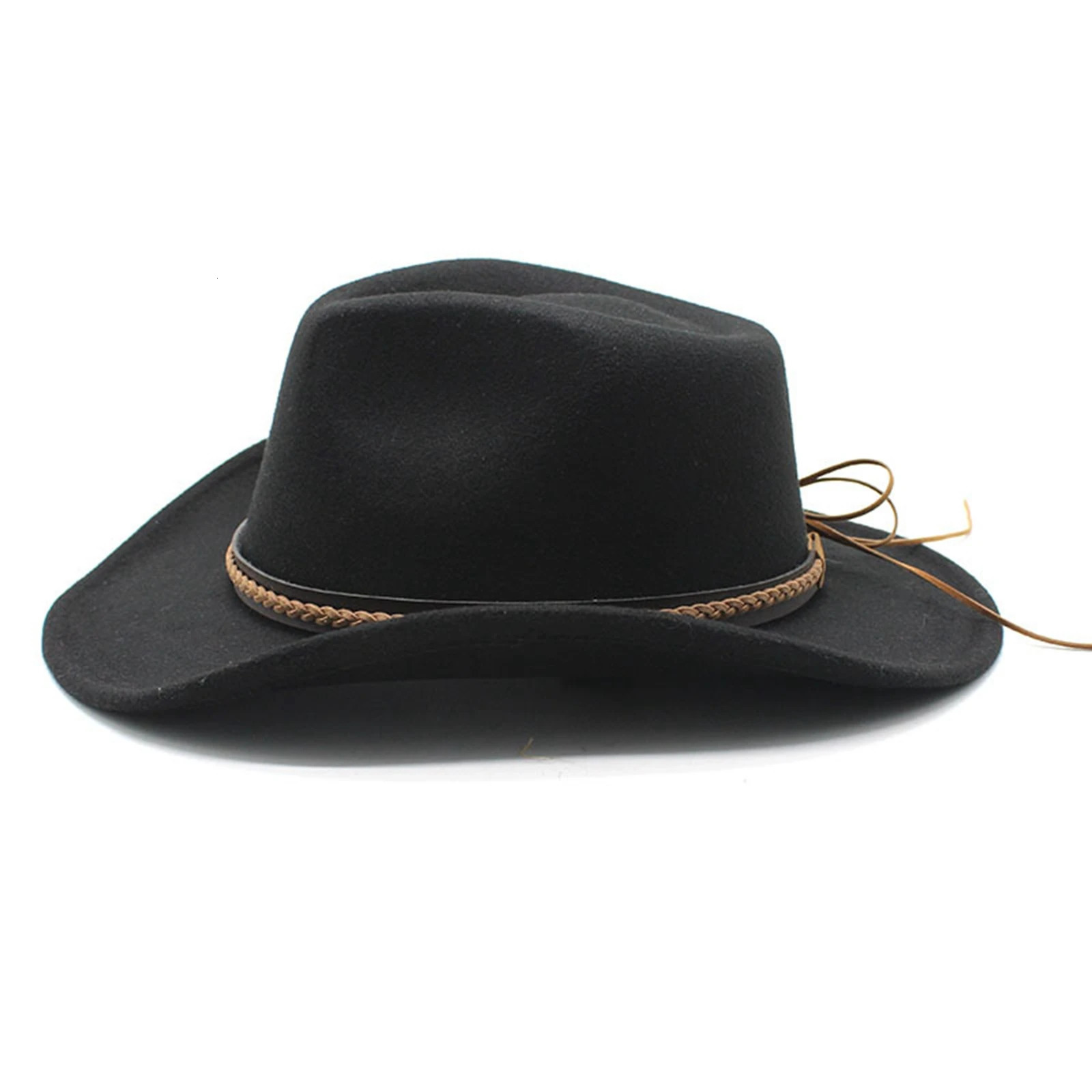 Cowgirl Hats for Women Men Retro Classic Cowgirl Hats Wide Brim Felt Hats with Decorative Band 260120