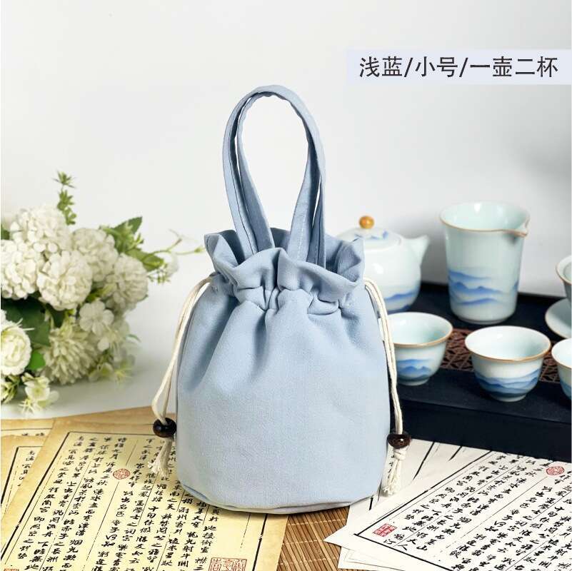 Portable Set Cotton Linen Thickened Drawstring Canister Teapot Master Storage Jianzhan Tea Cup Small Cloth Bag MASA